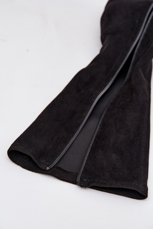 Women's Low Heel Eco Suede Boots Sergio Leone KZ212 Black Women's Low Heel Eco Suede Boots Sergio Leone KZ212 Black