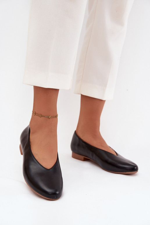 Women's Ballet Flats Made of Eco Leather with Flat Heel Black Olyssia Women's Ballet Flats Made of Eco Leather with Flat Heel Black Olyssia