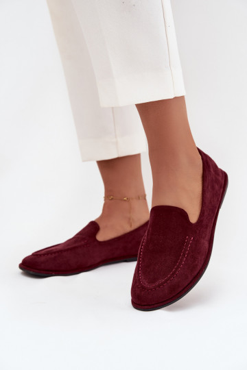 Women's Loafers Made of Eco Suede Flat Bordeaux Miryelle 2