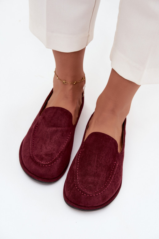 Women's Loafers Made of Eco Suede Flat Bordeaux Miryelle