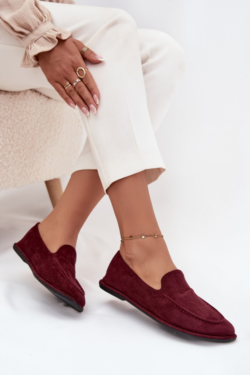 Women's Loafers Made of Eco Suede Flat Bordeaux Miryelle