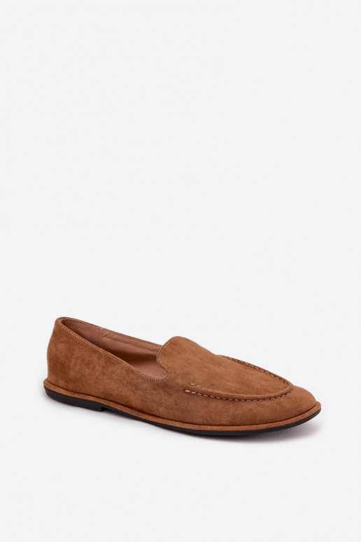 Women's Loafers Made of Eco Suede Flat Camel Miryelle