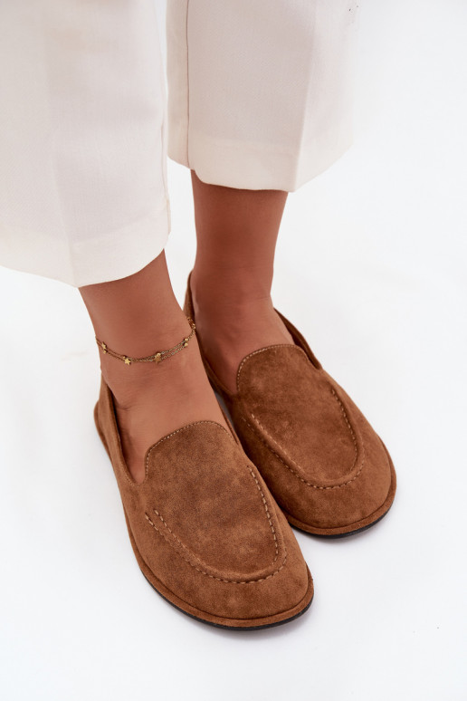 Women's Loafers Made of Eco Suede Flat Camel Miryelle