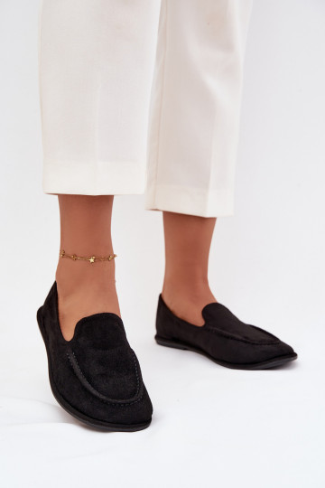 Women's Eco Suede Flat Black Moccasins Miryelle 2