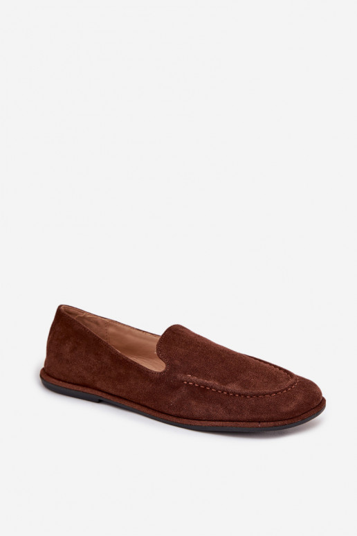 Women's Loafers From Eco Suede Flat Brown Miryelle