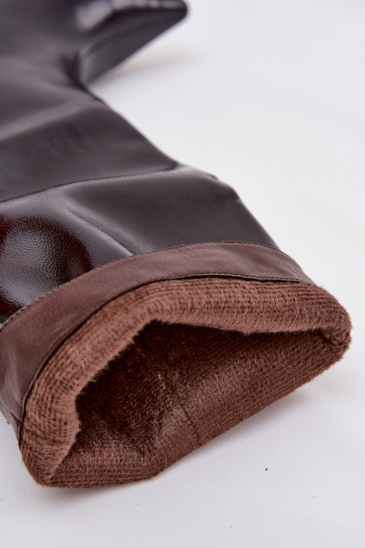 Patent Leather Women's Boots Low Heel Bordeaux Mireva Patent Leather Women's Boots Low Heel Bordeaux Mireva