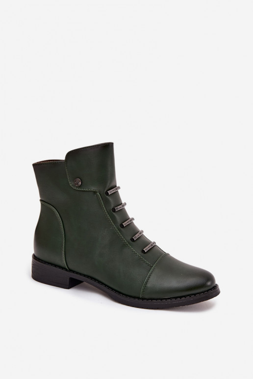 Insulated women's boots with flat heel green Labise Insulated women's boots with flat heel green Labise