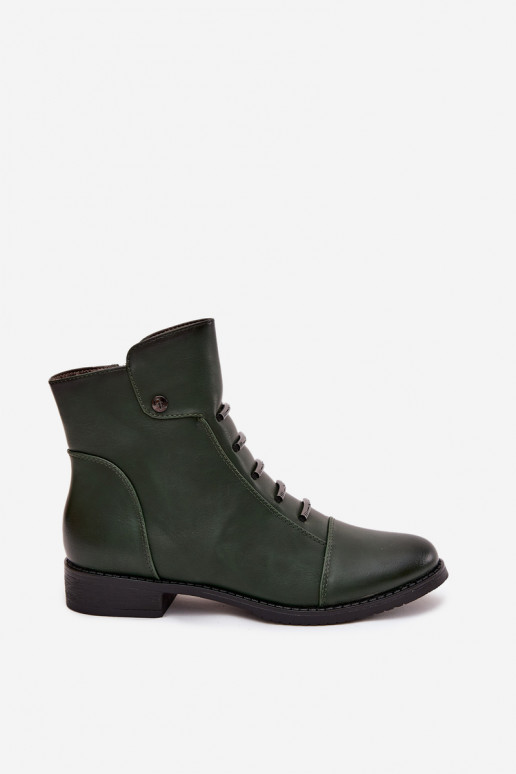 Insulated women's boots with flat heel green Labise Insulated women's boots with flat heel green Labise