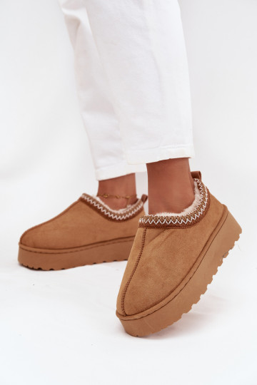 Low Women's Snow Boots with Embroidery on Platform Camel Taliah 2