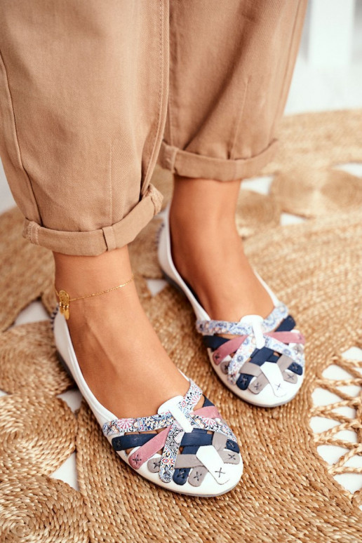 Women's Leather Ballerinas Maciejka White 01358-21 Women's Leather Ballerinas Maciejka White 01358-21