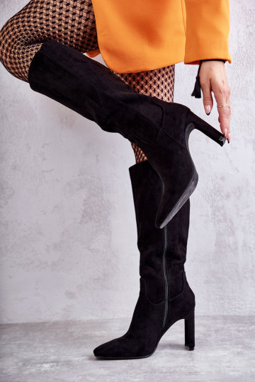Women's Knee-High Boots Eco-Suede Black Truly Love 2