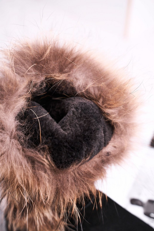 Women's Snow Boots With Fur Leather Suede Black Balvin Women's Snow Boots With Fur Leather Suede Black Balvin