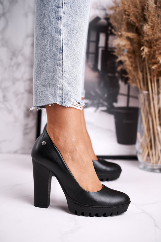 Women's Pumps On A Block Heel Maciejka 02629-01 Black Women's Pumps On A Block Heel Maciejka 02629-01 Black