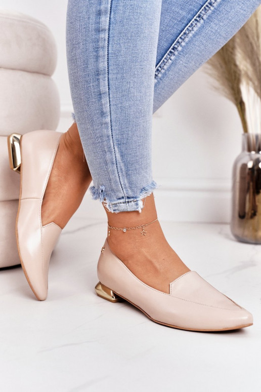 Loafers On Gold Heels Laura Messi 2013 Beige Loafers On Gold Heels Laura Messi 2013 Beige