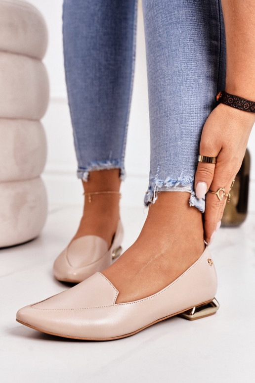 Loafers On Gold Heels Laura Messi 2013 Beige Loafers On Gold Heels Laura Messi 2013 Beige