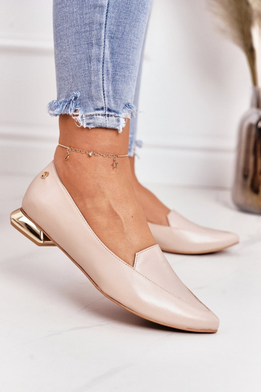 Loafers On Gold Heels Laura Messi 2013 Beige Loafers On Gold Heels Laura Messi 2013 Beige