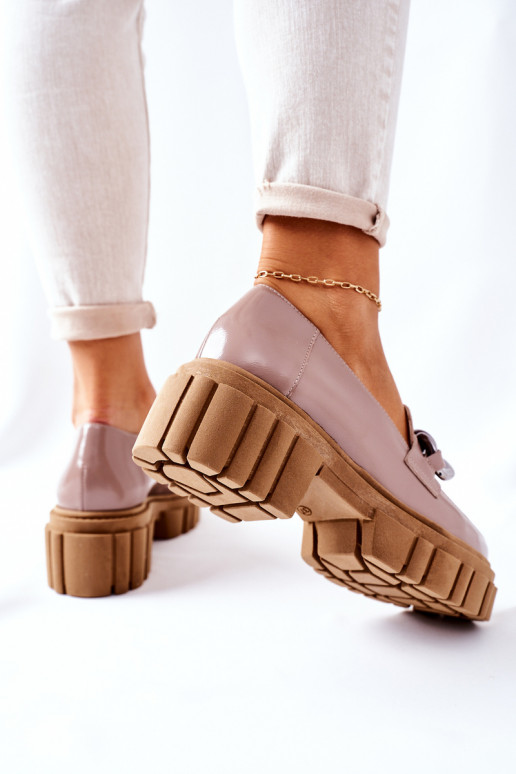 Women's Brogues Loafers Leather Cappuccino Laura Messi 2339 Women's Brogues Loafers Leather Cappuccino Laura Messi 2339