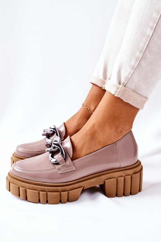 Women's Brogues Loafers Leather Cappuccino Laura Messi 2339 Women's Brogues Loafers Leather Cappuccino Laura Messi 2339