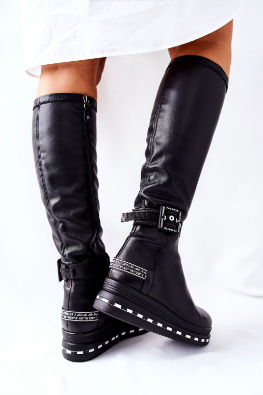 Leather Boots Maciejka On Platform Black 05293-01 Leather Boots Maciejka On Platform Black 05293-01
