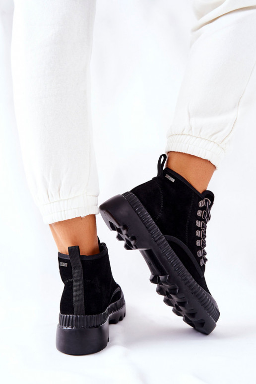 Leather Trapper Boots Big Star II274363 Black Leather Trapper Boots Big Star II274363 Black