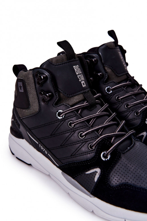 Wysokie Sportowe Męskie Buty Big Star II174223 Czarne
