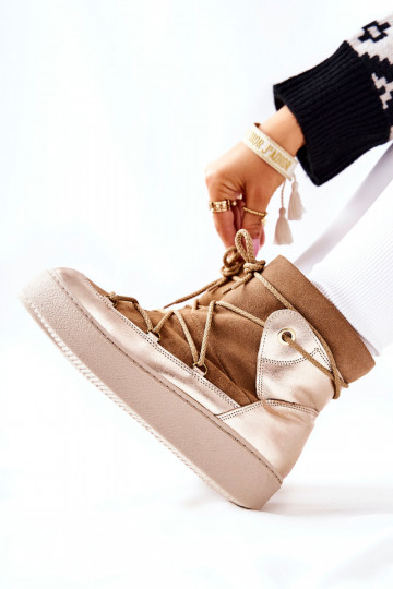Insulated Suede Snow Boots Camel Clarem 2