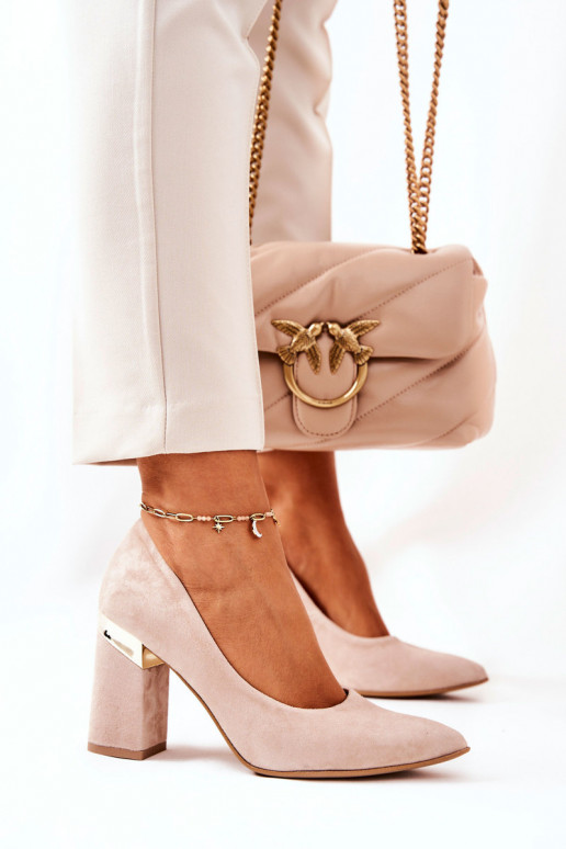Suede pumps Lewski 3117 Beige Suede pumps Lewski 3117 Beige