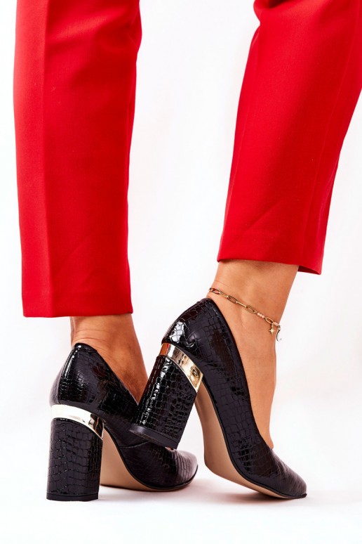 Leather pumps Lewski Snake 3117 Black