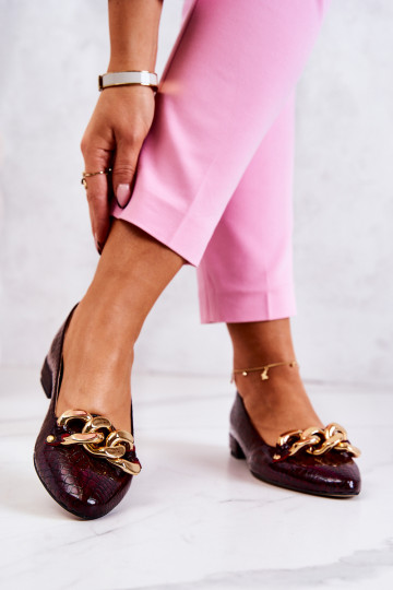 Leather Laquered Snakeskin Pumps Maroon Elissabeth 2