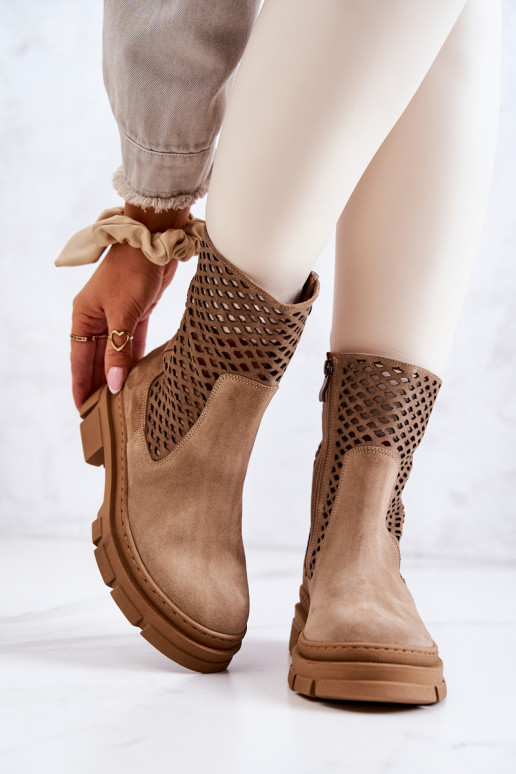 Leather boots Workers Nicole Light brown 2711 Leather boots Workers Nicole Light brown 2711