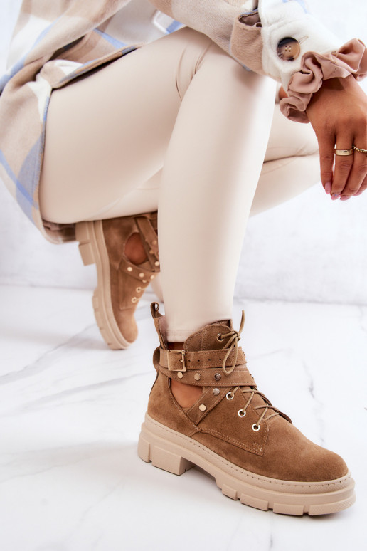 Zamszowe Damskie BotkiwithWycięciami Camel Everly