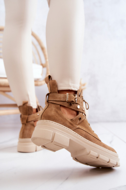 Zamszowe Damskie BotkiwithWycięciami Camel Everly