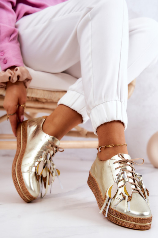 Leather Shoes Maciejka 04550-25 Golden