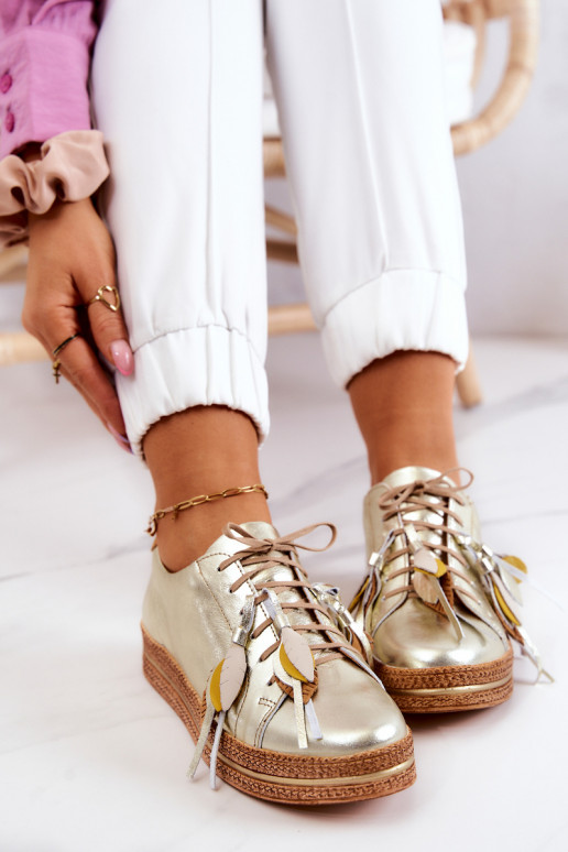 Leather Shoes Maciejka 04550-25 Golden