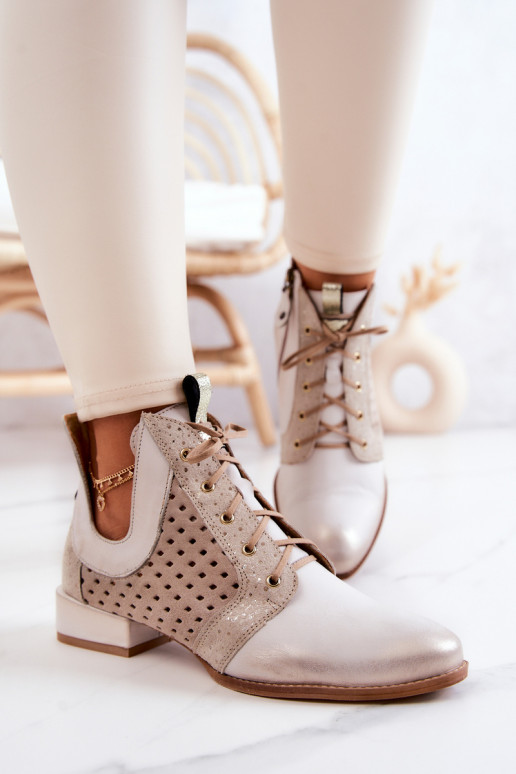 Leather Boots Maciejka 05541-25 Light beige Leather Boots Maciejka 05541-25 Light beige
