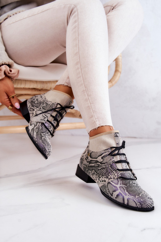 Women's Boots Suede Snake Maciejka 04744-03 Beige Women's Boots Suede Snake Maciejka 04744-03 Beige