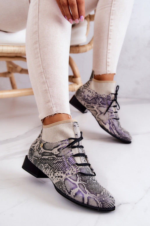 Women's Boots Suede Snake Maciejka 04744-03 Beige Women's Boots Suede Snake Maciejka 04744-03 Beige