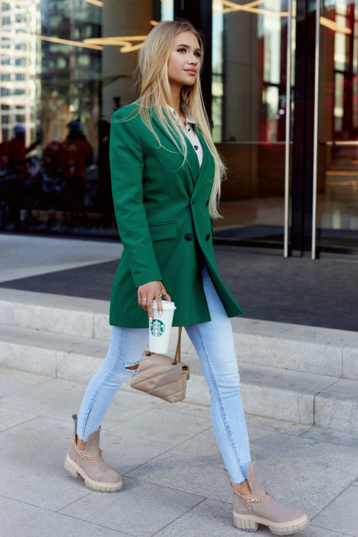 Fashionable Suede Booties With A Cut Beige Forget Me