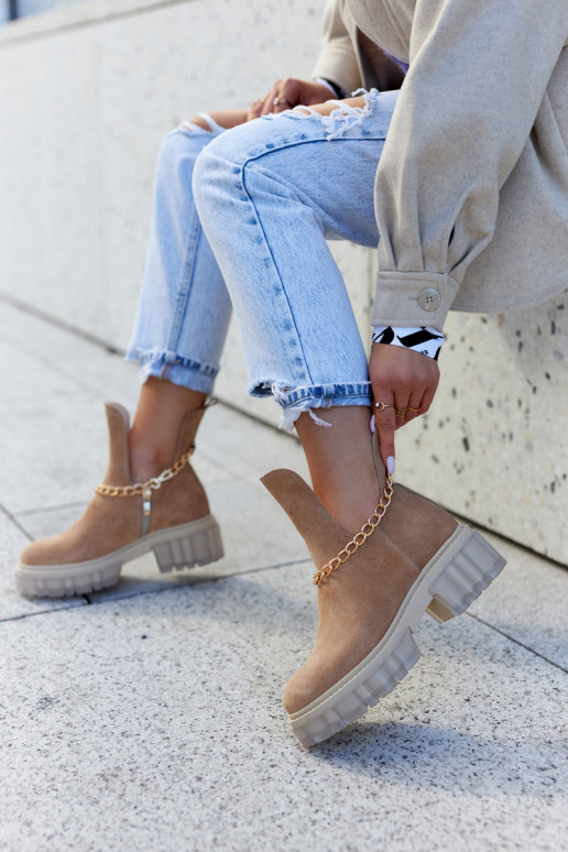 Fashionable Suede Booties With A Cut Camel Forget Me Fashionable Suede Booties With A Cut Camel Forget Me
