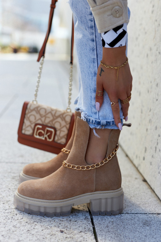 Fashionable Suede Booties With A Cut Camel Forget Me Fashionable Suede Booties With A Cut Camel Forget Me