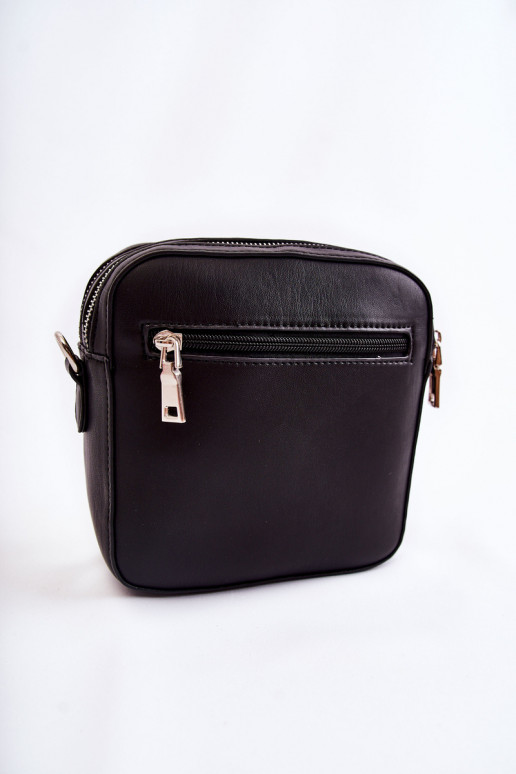Leather Messenger Bag W Pattern GOE ZNJ012 Black and White Leather Messenger Bag W Pattern GOE ZNJ012 Black and White