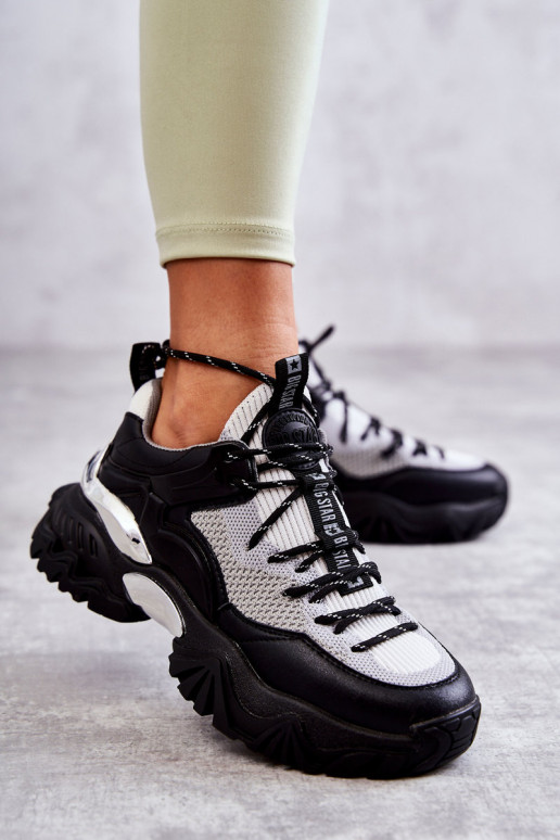 Women's Sport Shoes Memory Foam System Big Star KK274053 Black-Grey Women's Sport Shoes Memory Foam System Big Star KK274053 Black-Grey