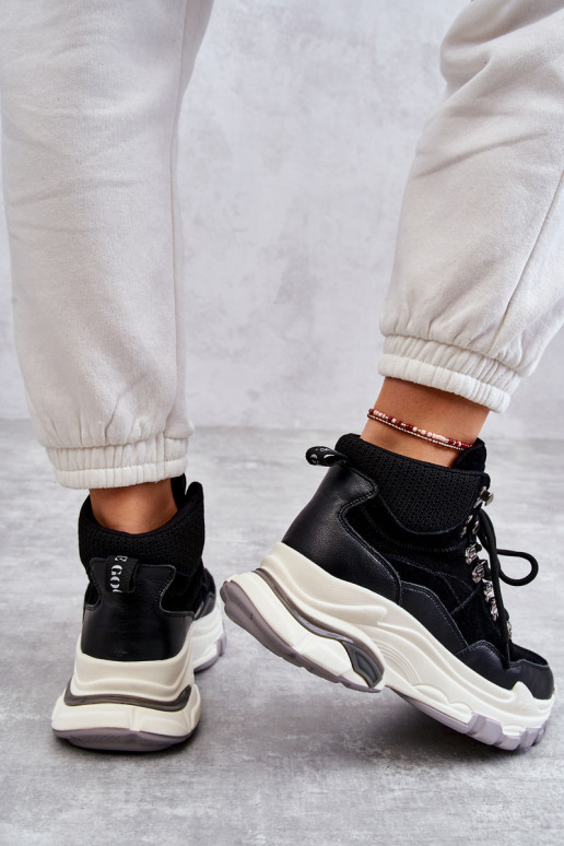 Women's High Sport Shoes GOE KK2N4098 Black Women's High Sport Shoes GOE KK2N4098 Black