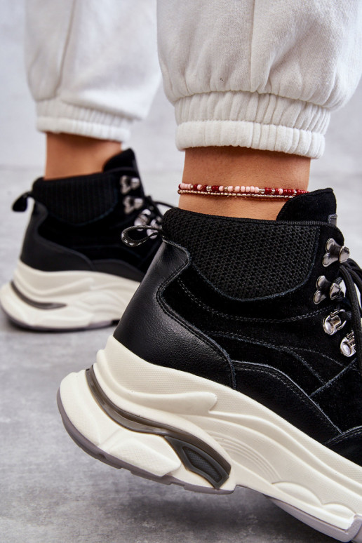 Damskie Wysokie Buty Sportowe GOE KK2N4098 Czarne