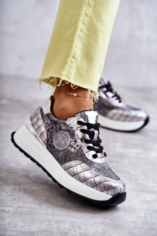 Women's Sport Shoes On Wedge GOE KK2N4083 Silver Women's Sport Shoes On Wedge GOE KK2N4083 Silver