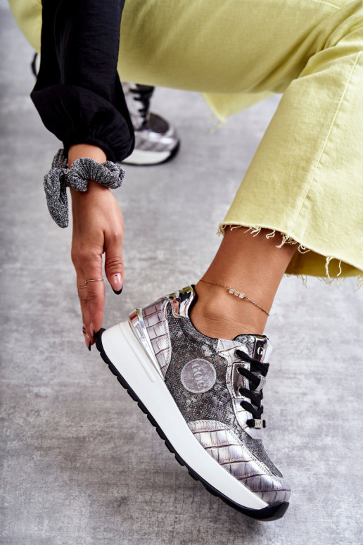 Women's Sport Shoes On Wedge GOE KK2N4083 Silver Women's Sport Shoes On Wedge GOE KK2N4083 Silver