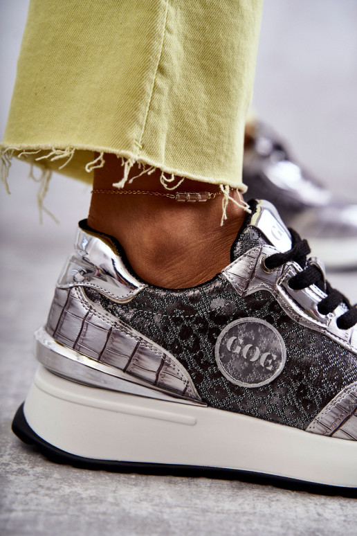 Women's Sport Shoes On Wedge GOE KK2N4083 Silver Women's Sport Shoes On Wedge GOE KK2N4083 Silver