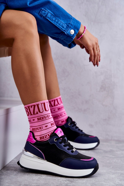 Women's Sport Shoes On Wedge GOE KK2N4081 black and Navy blue Women's Sport Shoes On Wedge GOE KK2N4081 black and Navy blue