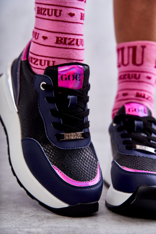 Women's Sport Shoes On Wedge GOE KK2N4081 black and Navy blue Women's Sport Shoes On Wedge GOE KK2N4081 black and Navy blue