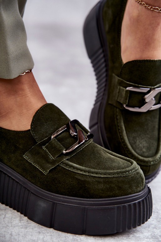 Fashionable suede shoes on the platform Khaki Marsol Fashionable suede shoes on the platform Khaki Marsol